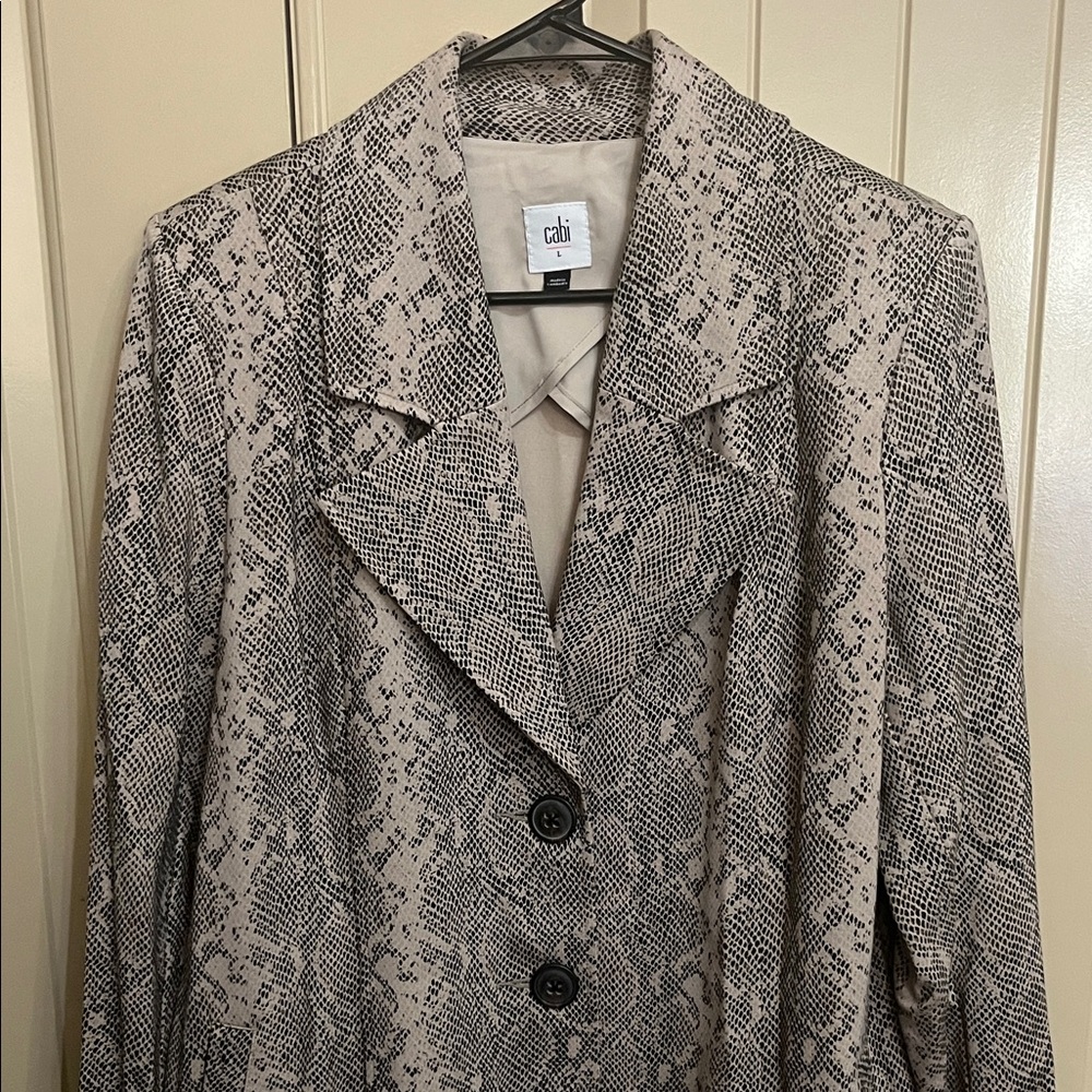 CAbi Snake-Print Button-Front Coat - Picture 3 of 12